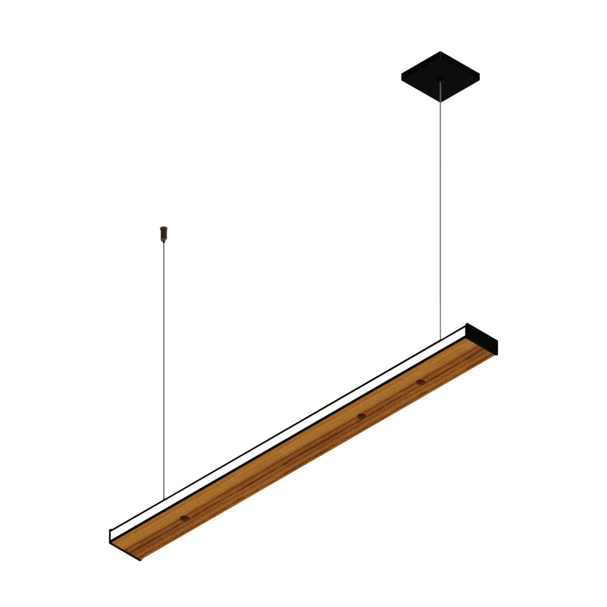 Pendente Led Topázio 36w 4000lm Bivolt em Madeira Maciça