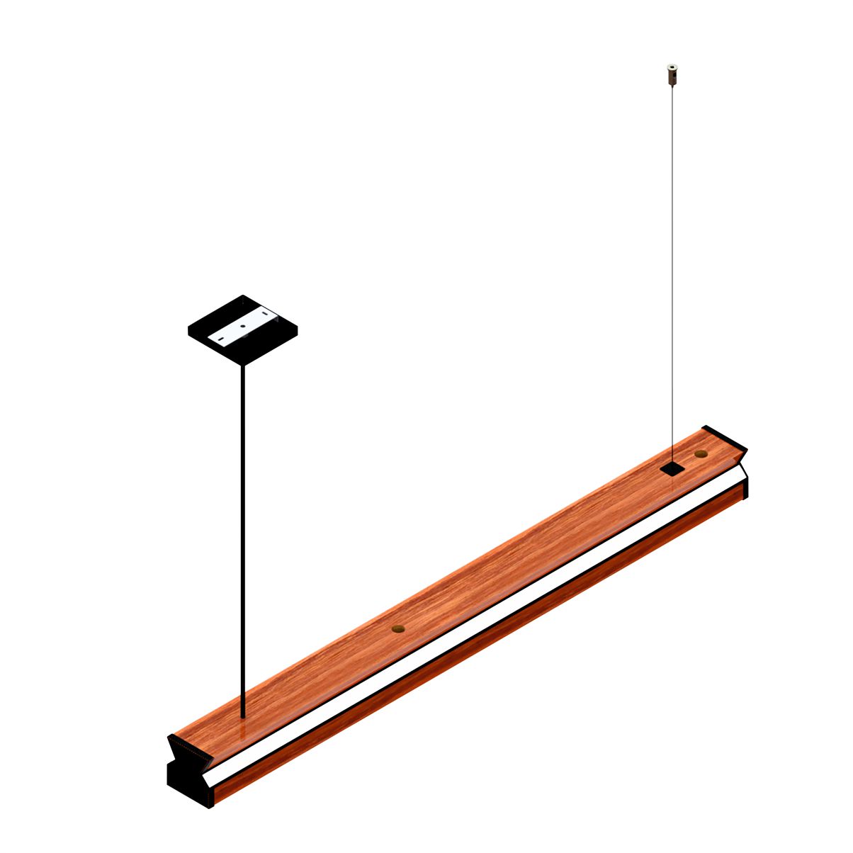 Pendente Led Turquesa 36w 4000lm Bivolt - Design em Madeira