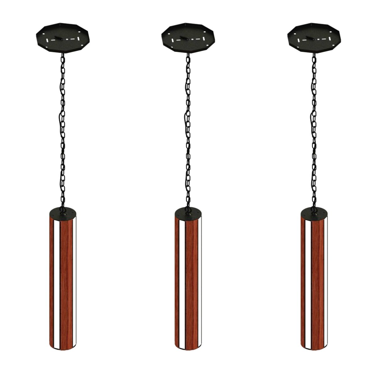 Pendente Led Vertical Michigan 36w 4000lm Madeira Corrente