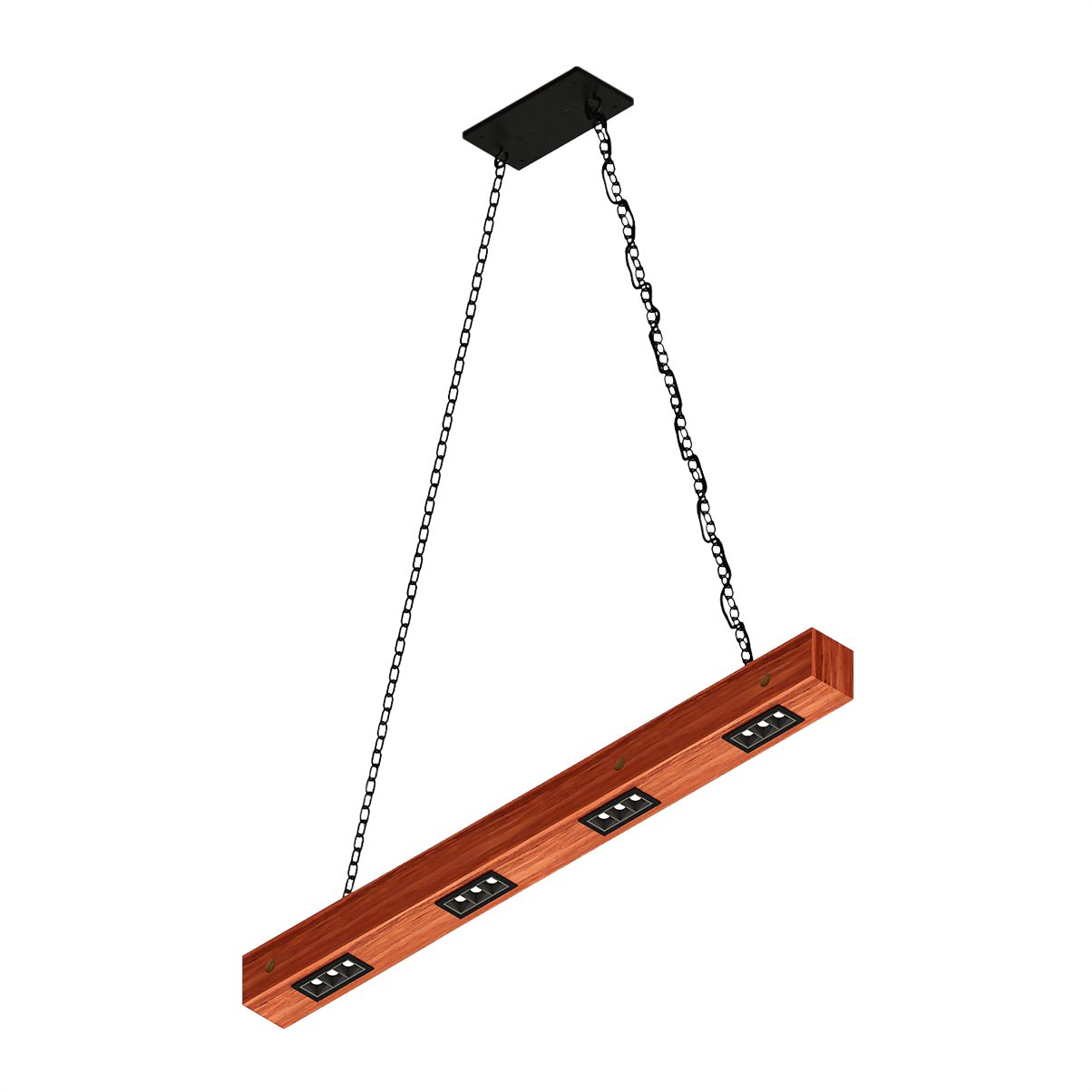 Pendente Perseu 24w Bivolt em Madeira Maciça com Corrente