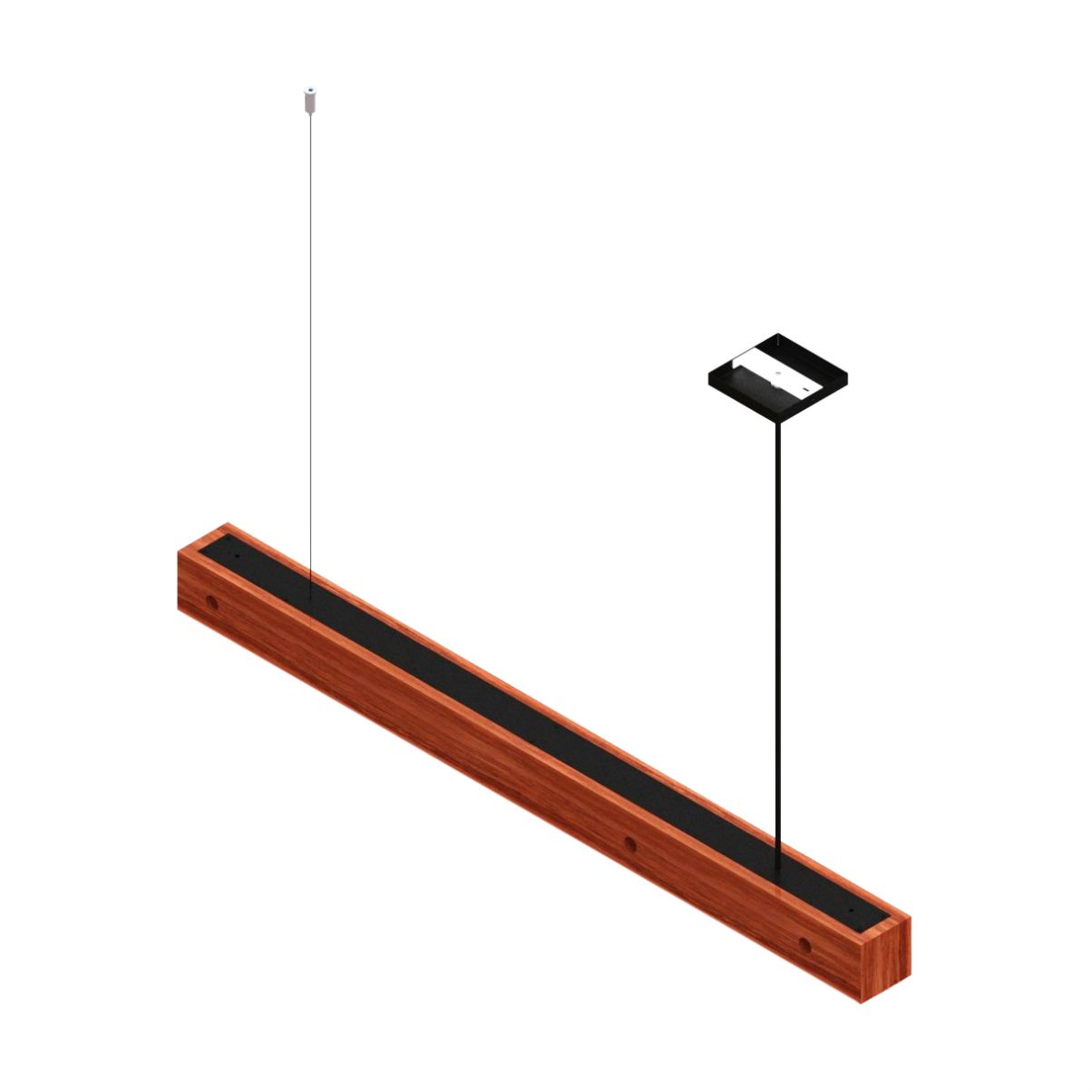 Pendente Perseu 24w com 4 Spots Led - Madeira Maciça