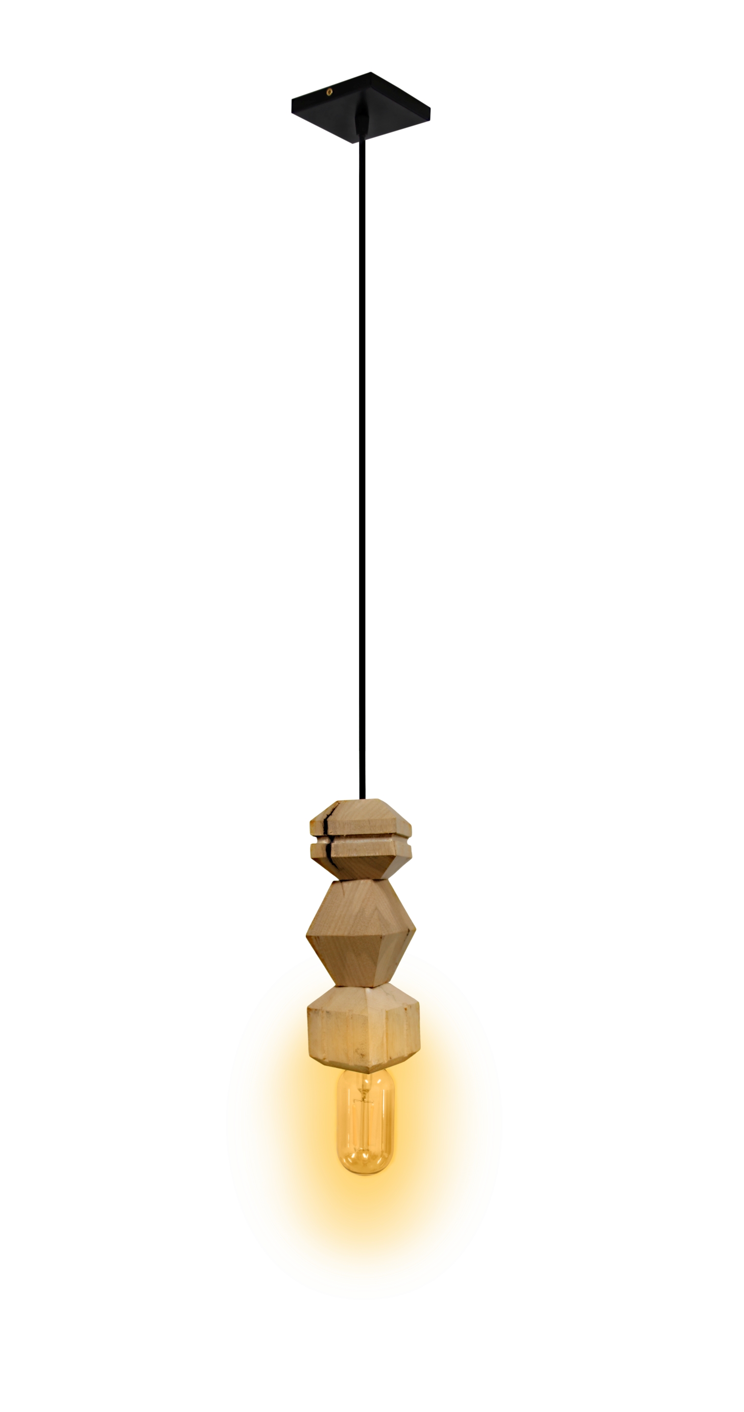 Pendente Vertical Led Antares - Madeira Maciça, Soquete E27