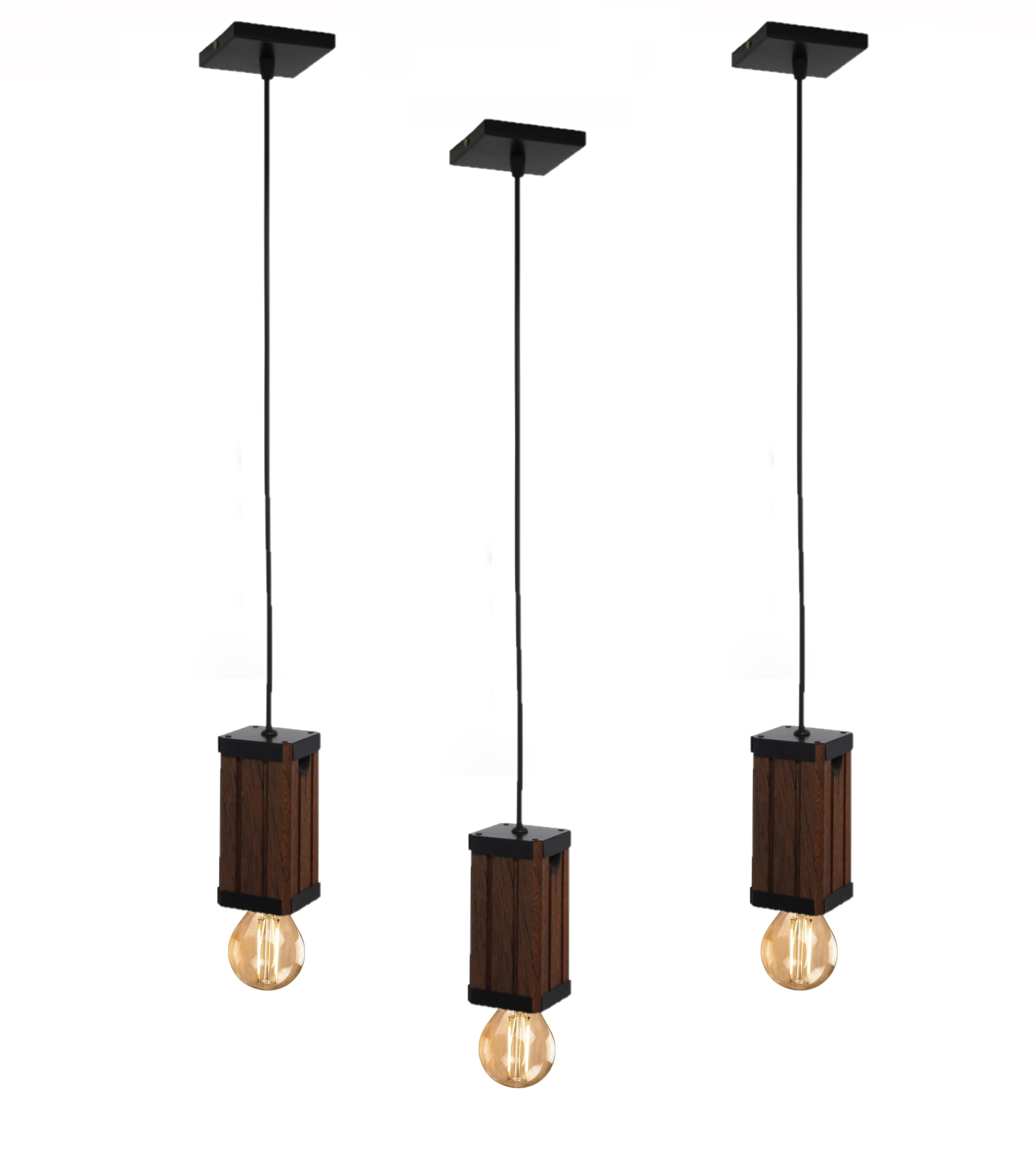 Pendente Vertical Madeira Capella Cabo Pp Madeiled