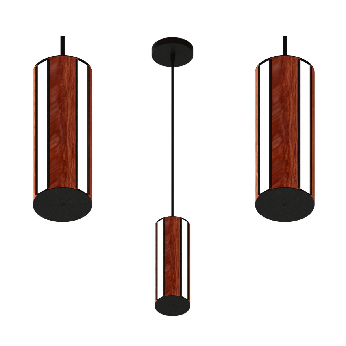 Pendente Vertical Toquio Madeira Maciça Led 18w 2000lm Bivol