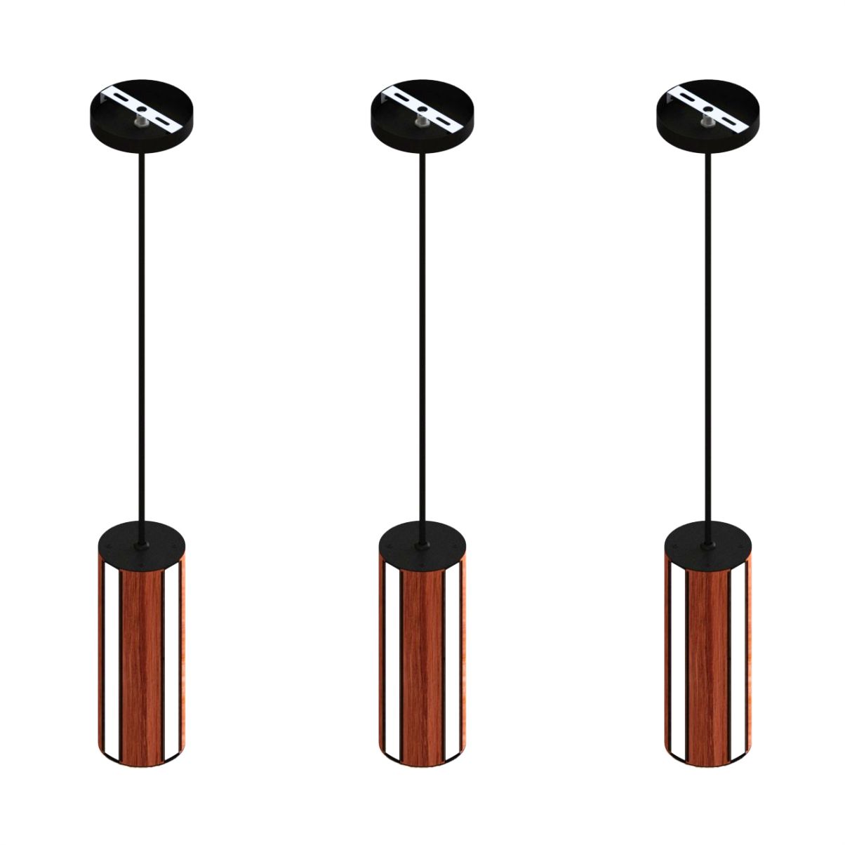 Pendente Vertical Toquio Madeira Maciça Led 18w 2000lm Bivol