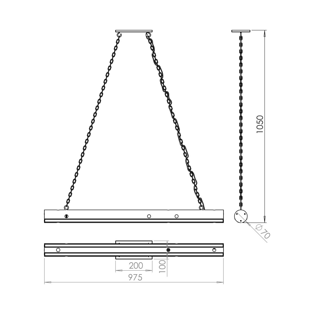 Pendente de Madeira LED Seul 36W com Corrente para Ambientes Modernos