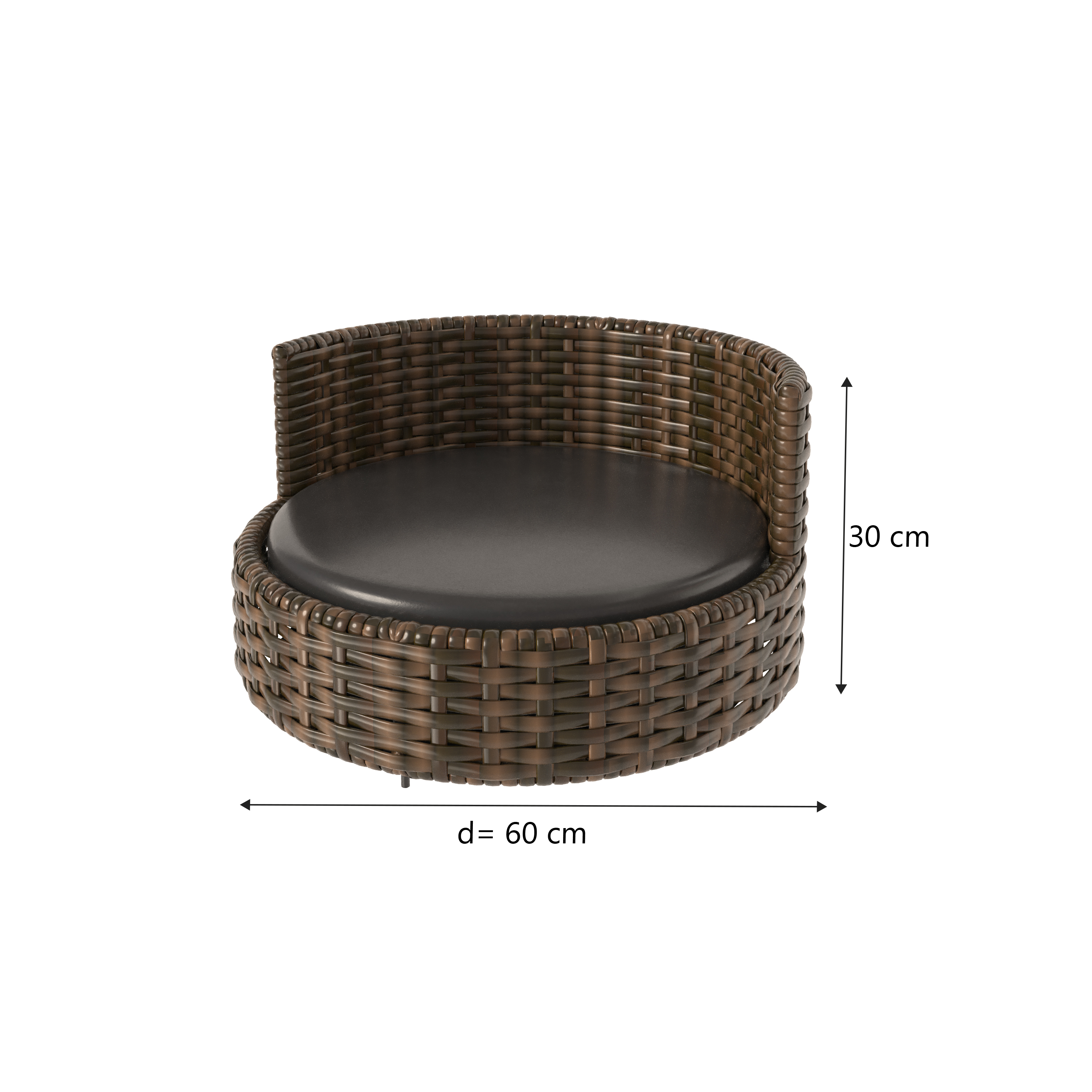 Sofá Caminha Pets Comfort Redonda Estofamento Impermeável - Junco Argila Mesclado