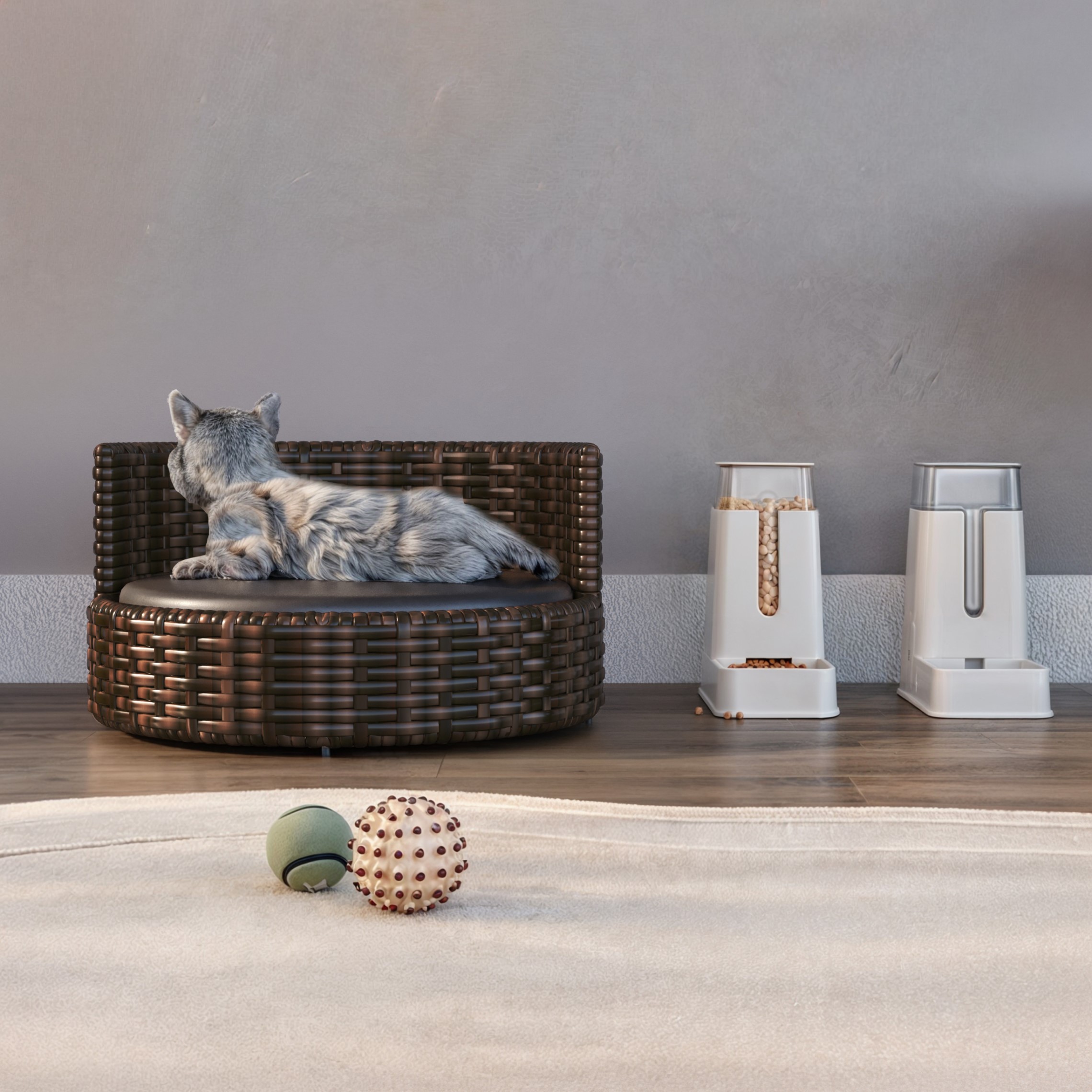 Sofá Caminha Pets Comfort Redonda Estofamento Impermeável - Junco Argila Mesclado