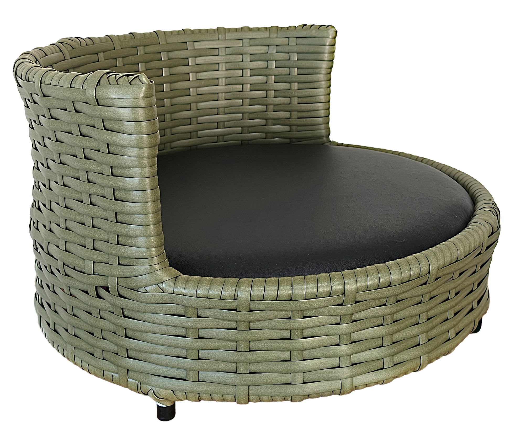 Sofá Caminha Pets Comfort Redonda Estofamento Impermeável - Junco Verde Militar