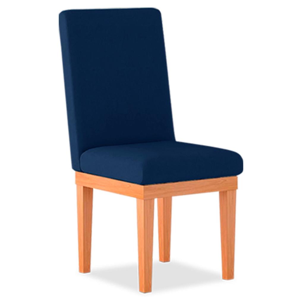 Cadeira de Jantar Alice Suede Azul Madeira Estofados