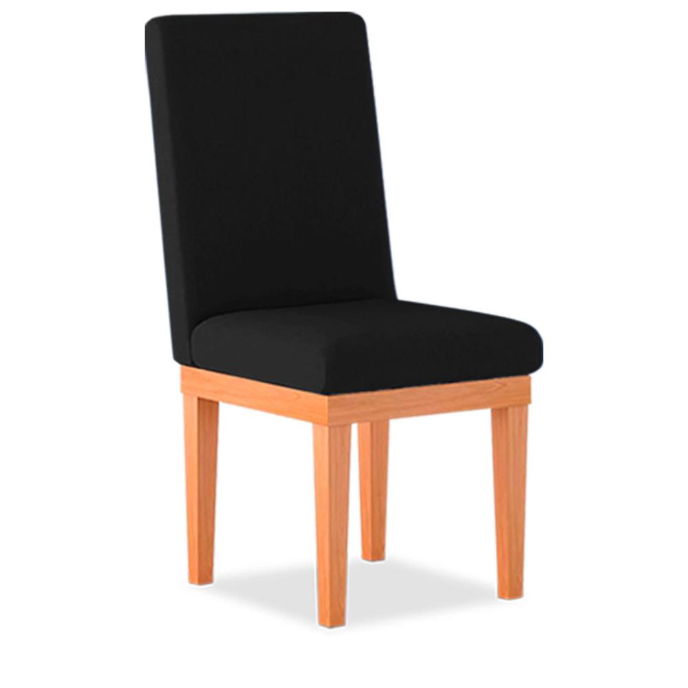Cadeira de Jantar Alice Suede Preto Madeira Estofados