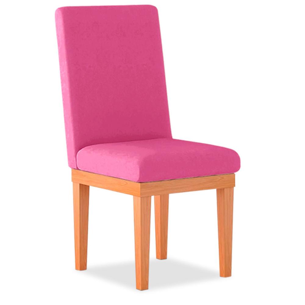 Cadeira de Jantar Alice Suede Rosa Madeira Estofados