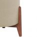 Kit 2 Puff Decorativo para Sala Thor Suede Bege Madeira Estofados