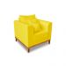 Kit Sofá 3 Lugares e Poltronas Sala de Estar Beny Suede Amarelo Madeira Estofados