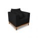 Kit Sofá 3 Lugares e Poltronas Sala de Estar Beny Suede Preto Madeira Estofados