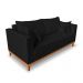 Kit Sofá 3 Lugares e Poltronas Sala de Estar Beny Suede Preto Madeira Estofados