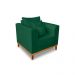 Kit Sofá 3 Lugares e Poltronas Sala de Estar Beny Suede Verde Madeira Estofados