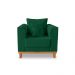 Kit Sofá 3 Lugares e Poltronas Sala de Estar Beny Suede Verde Madeira Estofados