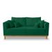 Kit Sofá 3 Lugares e Poltronas Sala de Estar Beny Suede Verde Madeira Estofados