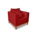 Kit Sofá 3 Lugares e Poltronas Sala de Estar Beny Suede Vermelho Madeira Estofados