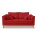 Kit Sofá 3 Lugares e Poltronas Sala de Estar Beny Suede Vermelho Madeira Estofados