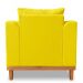 Poltrona Sala de Estar Beny Suede Amarelo Com Almofadas Decorativas Madeira Estofados