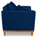 Poltrona Sala de Estar Beny Suede Azul Com Almofadas Decorativas Madeira Estofados