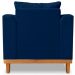 Poltrona Sala de Estar Beny Suede Azul Com Almofadas Decorativas Madeira Estofados