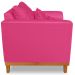 Poltrona Sala de Estar Beny Suede Pink Com Almofadas Decorativas Madeira Estofados