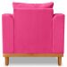 Poltrona Sala de Estar Beny Suede Pink Com Almofadas Decorativas Madeira Estofados