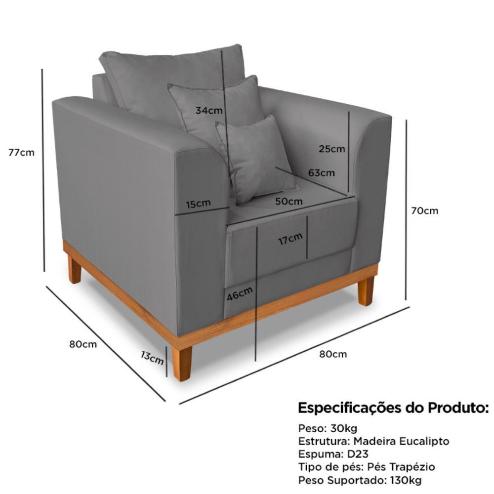 Poltrona Sala de Estar Beny Suede Pink Com Almofadas Decorativas Madeira Estofados