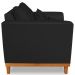 Poltrona Sala de Estar Beny Suede Preto Com Almofadas Decorativas Madeira Estofados
