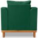 Poltrona Sala de Estar Beny Suede Verde Com Almofadas Decorativas Madeira Estofados