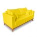 Sofá 3 Lugares Retro Sala de Estar Beny Suede Amarelo Madeira Estofados