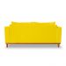 Sofá 3 Lugares Retro Sala de Estar Beny Suede Amarelo Madeira Estofados