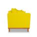 Sofá 3 Lugares Retro Sala de Estar Beny Suede Amarelo Madeira Estofados