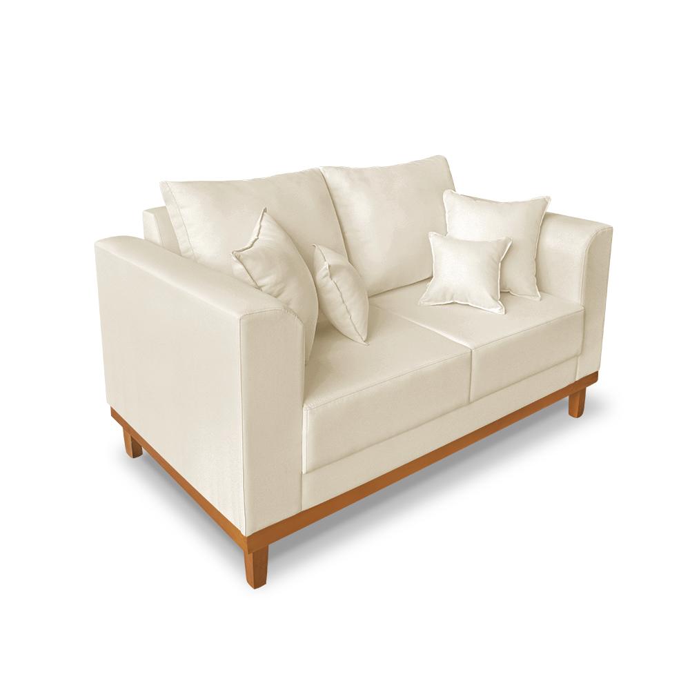 Sofá Sala de Estar 02 Lugares Beny Suede  Madeira Estofados