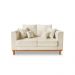 Sofá Sala de Estar 02 Lugares Beny Suede  Madeira Estofados