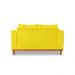 Sofá Sala de Estar 02 Lugares Beny Suede Amarelo Madeira Estofados