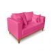 Sofá Sala de Estar 02 Lugares Beny Suede Rosa Madeira Estofados