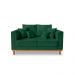 Sofá Sala de Estar 02 Lugares Beny Suede Verde Madeira Estofados