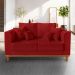 Sofá Sala de Estar 02 Lugares Beny Suede Vermelho Madeira Estofados