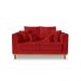 Sofá Sala de Estar 02 Lugares Beny Suede Vermelho Madeira Estofados