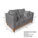 Sofá Sala de Estar 02 Lugares Beny Suede Vermelho Madeira Estofados