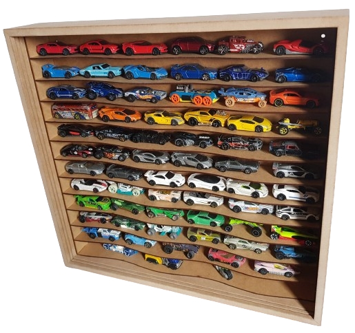 Expositor Para 60 Miniaturas De Carrinhos Escala 1:64 Mdf Cru Wave