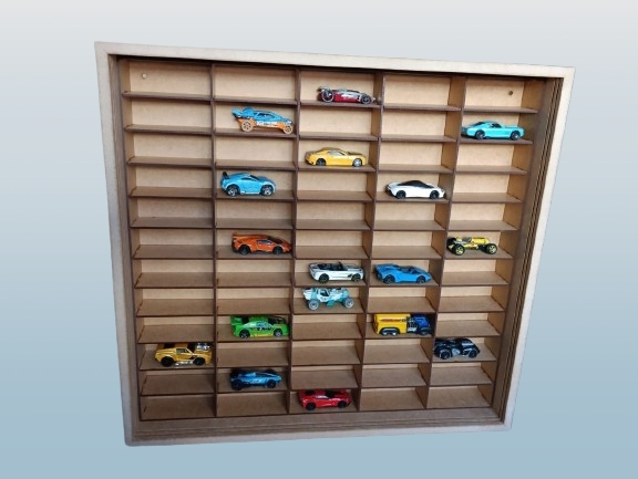 Expositor Para 60 Miniaturas Escala 1:64 Mdf Cru Caracas Com 2 Portas