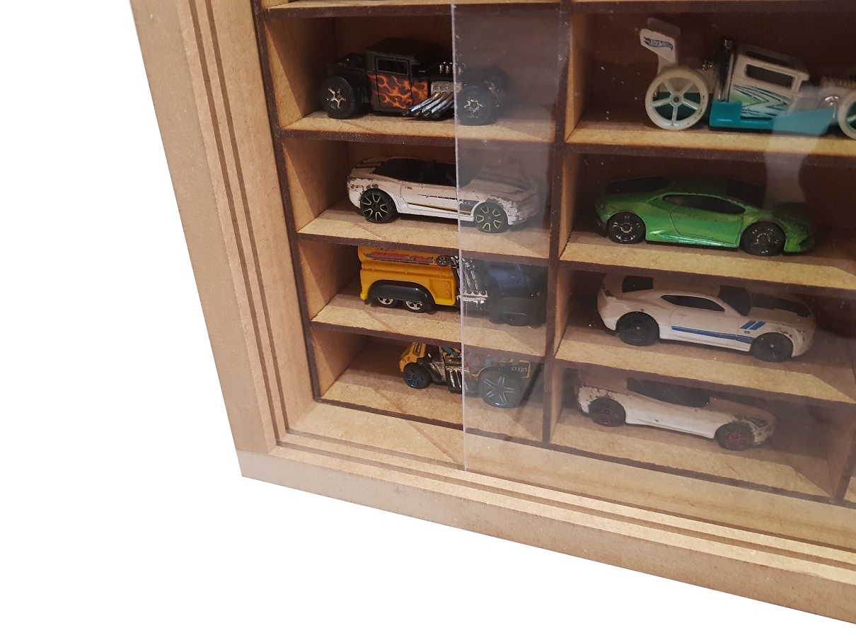 Expositor Para 60 Miniaturas Escala 1:64 Mdf Cru Caracas Com 2 Portas