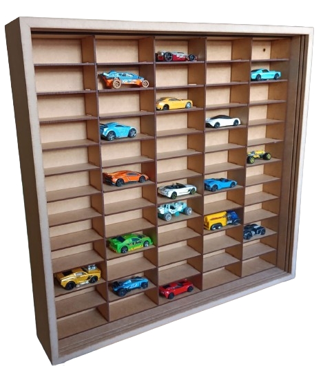 Expositor Para 60 Miniaturas Escala 1:64 Mdf Cru Caracas Com 2 Portas
