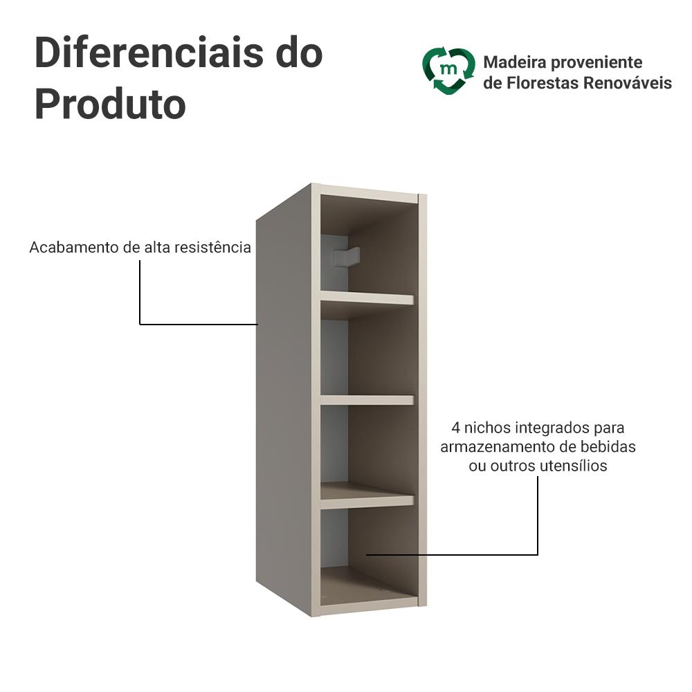 Adega 20 cm 4 Nichos Crema Nice Madesa
