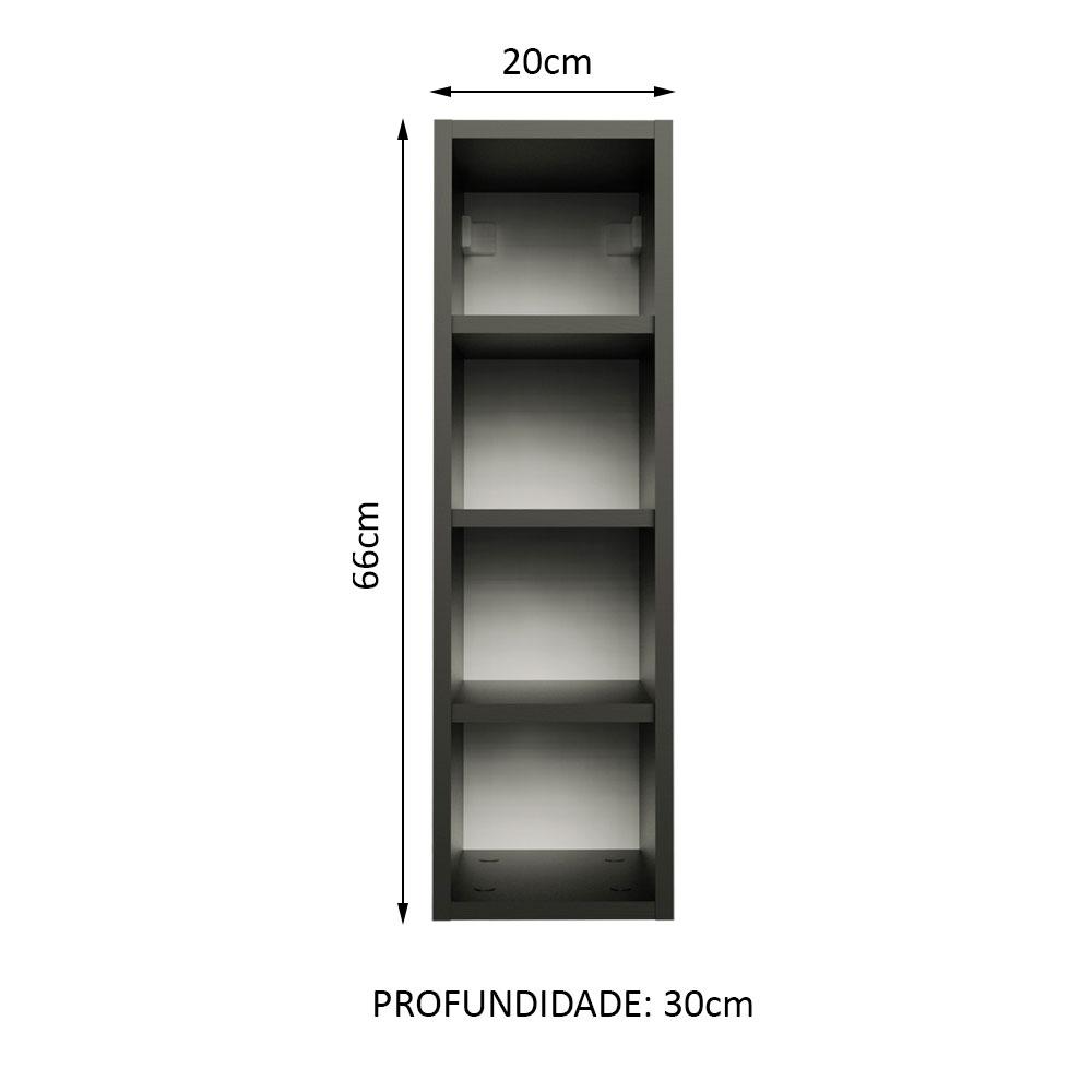 Adega Madesa 20 cm para Cozinhas Reims, Glamy e Agata - Preto